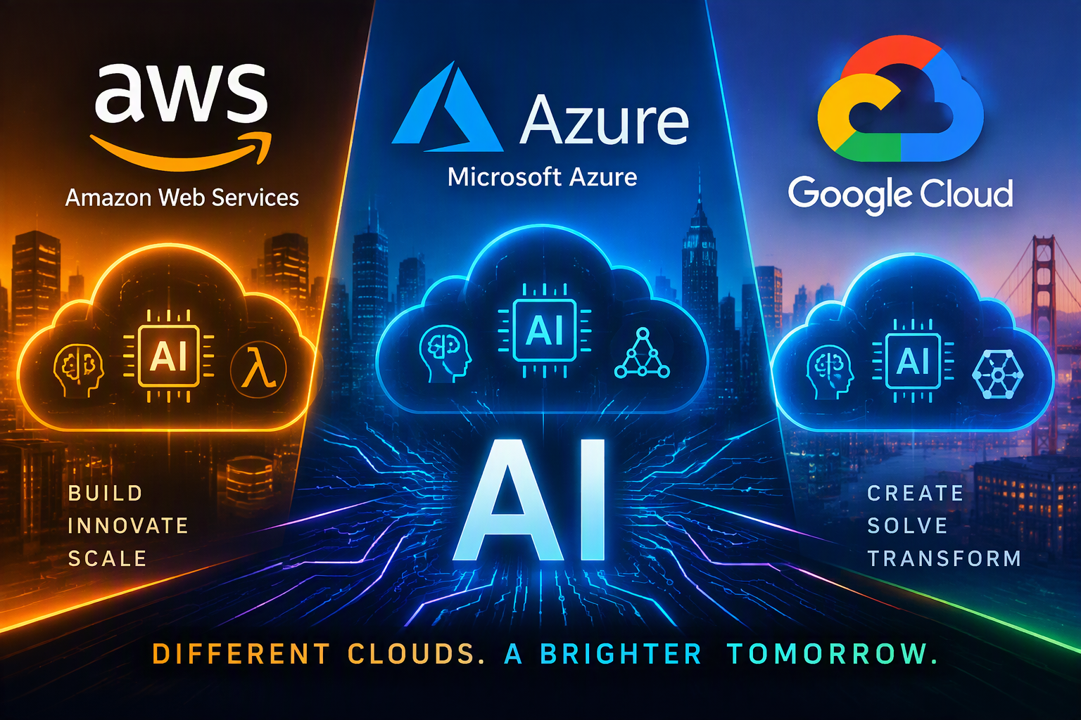 AWS, Azure and Google Cloud AI